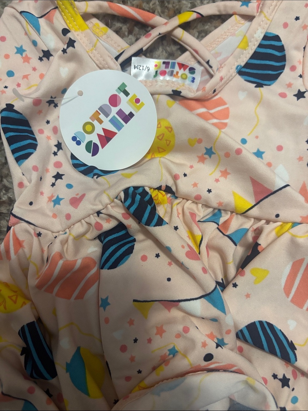 DotDotSmile -Cream Balloon-Print Girls' Party Dress - Unbranded - Picture 2 of 2